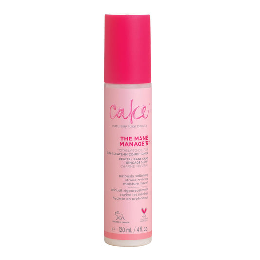 Cake Beauty Leave in Conditioner, The Mane Manager, Moisturizing & Softening, For Dry Hair, With Coconut Oil, Biotin, Soy & Rice Proteins, For All Hair Types, 120 ml [Packaging May Vary]