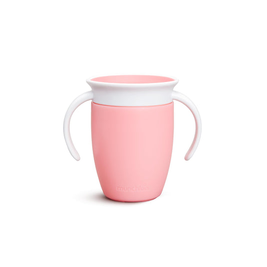 Munchkin Miracle 360° Trainer Sippy Cup with Handles, 7 Ounce, Pink, 1 Pack
