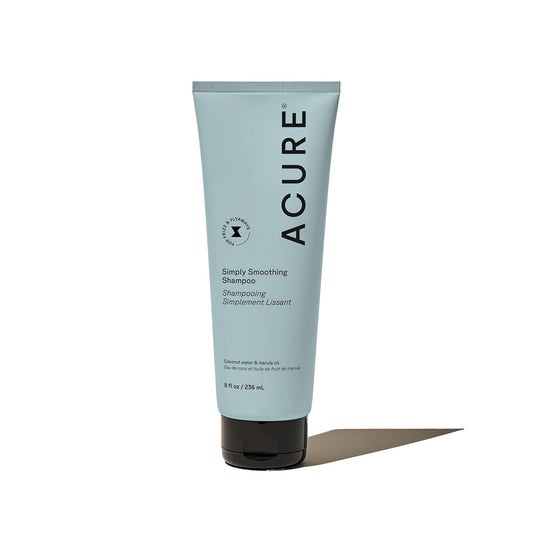 Acure Simply Smoothing Shampoo for Women & Men, Gentle Shampoo for Frizzy Hair, Flyaways and Frizz Control Hair Product with Marula Oil and Coconut Water, Vegan Shampoing Femme et Hommes, 236ml