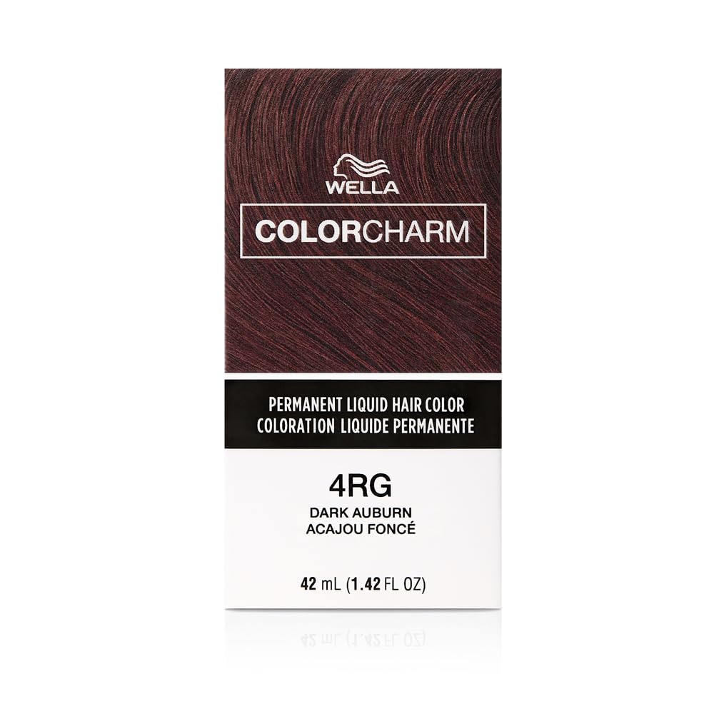 WELLA Color Charm Permanent Liquid Hair Color for Gray Coverage, 4RG Dark Auburn