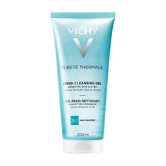 Vichy Face Cleanser, Pureté Thermale Fresh Cleansing Gel Face Wash & Makeup Remover for Sensitive Skin, with Vitamin B5, Hypoallergenic, Paraben-Free, 200mL