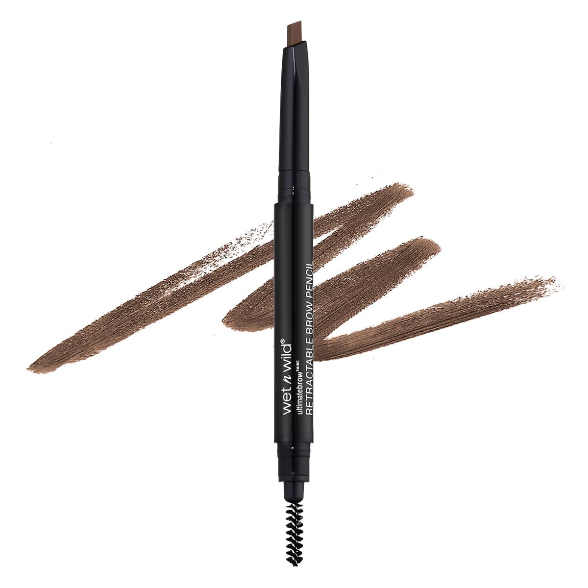wet n wild Ultimate Eyebrow Retractable Definer Pencil, Dual-Sided Brow Brush, Fine Tip, Shapes, Defines, Fills Brow Makeup - Medium Brown