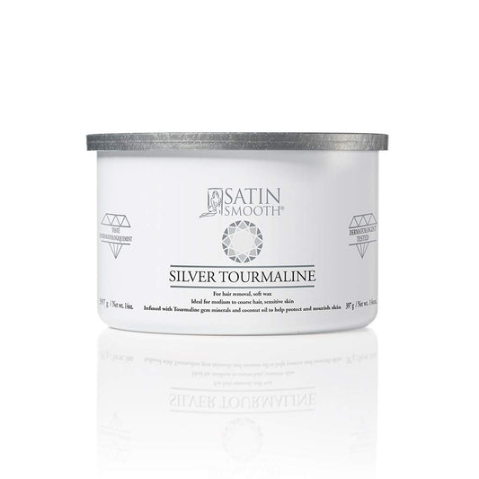 SATIN SMOOTH Luxury Gem Soft Cream Wax- Silver Tourmaline, Soft Cream Wax- 14oz