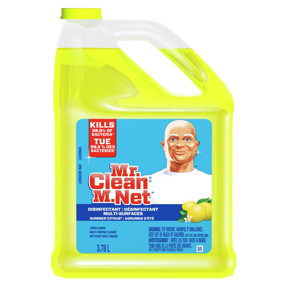 Mr. Clean All Purpose Cleaner Liquid, Bathroom & Floor Cleaner, Summer Citrus Scent, 3.78 L