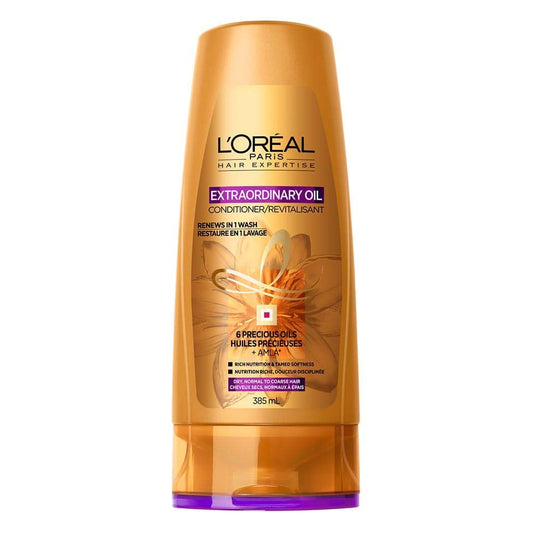 L'Oreal Paris Hair Expertise Extraordinary Oil Conditioner for Dry, Curly, Damaged Hair with 6 precious oils, including amla, coconut and rose, Packaging May Vary, 385 ml
