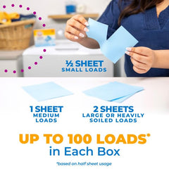 ARM & HAMMER Laundry Detergent Power Sheets - Quick Dissolve Strips - Up to 100 Loads - Convenient, Plastic Jug-Free Packaging - Fresh Linen Scent - 50 count