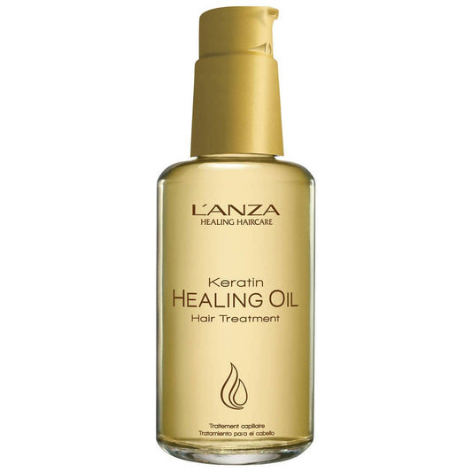 L'ANZA Keratin Healing Hair Oil Treatment, Keratin Infused Treatment, Hair Oil For Damaged Locks, Sulfate Free, Cruelty Free Healing Ingredients Repairs, Strengthens with UV Protection (3.4 Fl Oz)