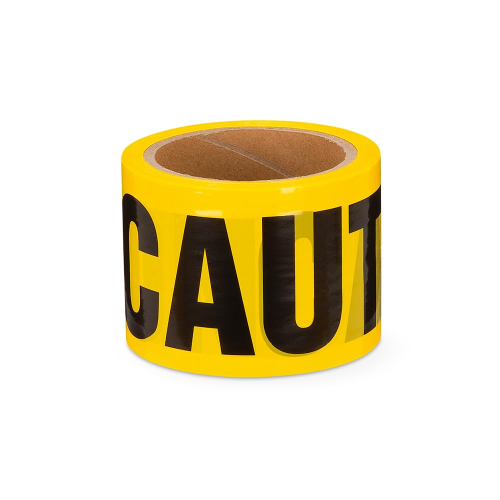 Pioneer “Caution” Safety Barricade Tape - Indoor/Outdoor Black on Yellow Background - 3 Inches X 200 Feet