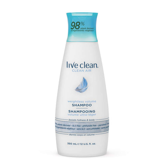 Live Clean Shampoo, Weightless Volume Clean Air, 350 mL