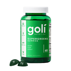 Goli Supergreens Gummies with Probiotics - Artichoke Leaf Extract, Spirulina, Kale, Vitamins A, B6, B12 - Vegan, Gluten-Free, Non-GMO