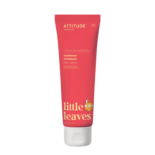 ATTITUDE Hair Conditioner for Kids, Made in Canada, Dermatologically Tested Products, Plant- and Mineral-Based Detangler, Vegan, Mango, 240 mL