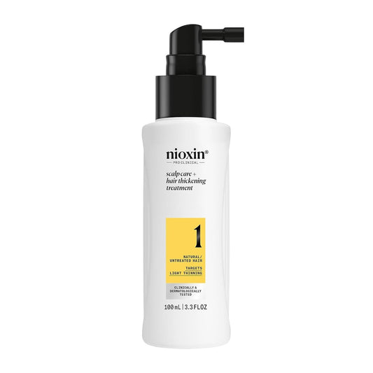 Nioxin System 1 Scalp Care + Hair Thickening Leave-In Treatment | For Natural Hair with Light Thinning | Strengthen Against Damage & Breakage with Niacinamide & Biotin | 3.4 oz | 100 ml