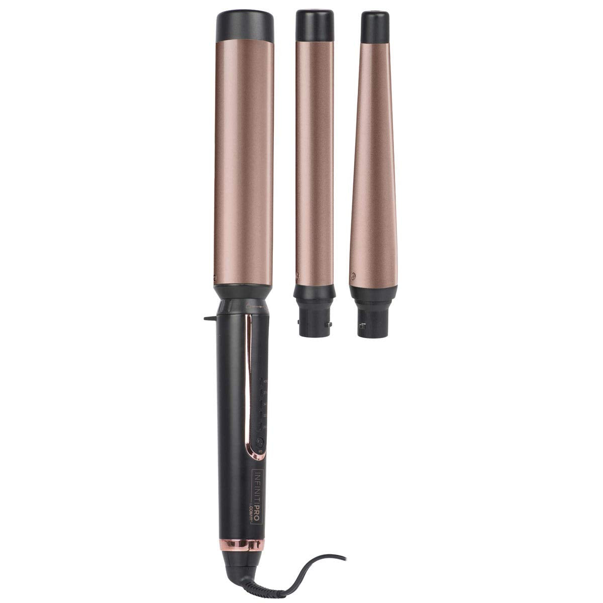 InfinitiPro by Conair 3-barrel Interchangeable Curling Wand, CB700C, 3 interchangeable curling barrels, 30 second heat up, Titanium ceramic technology, Hair Curler