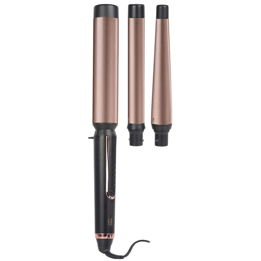 InfinitiPro by Conair 3-barrel Interchangeable Curling Wand, CB700C, 3 interchangeable curling barrels, 30 second heat up, Titanium ceramic technology, Hair Curler