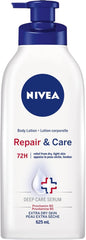 NIVEA Repair and Care Body Lotion for Dry Skin, 72-Hour Moisturizing Lotion for Extra Dry Skin, Fast-Absorbing, Non-Greasy Daily Body Moisturizer With Provitamin B5, 625mL