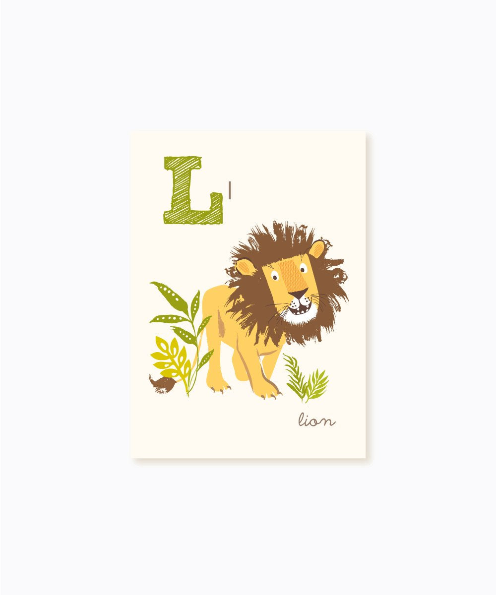 Sea Urchin Studio ABC Wall Art for Kids, L/Lion