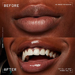 NYX Professional Makeup Lip Gloss, High Shine, Non-Sticky FInish, 12 Hours Hydrating, Fat Applicator, With Squalane, Raspberry and Cloudberry Oils, Fat Oil Lip Drip, Shade: MISSED CALL (Pink)