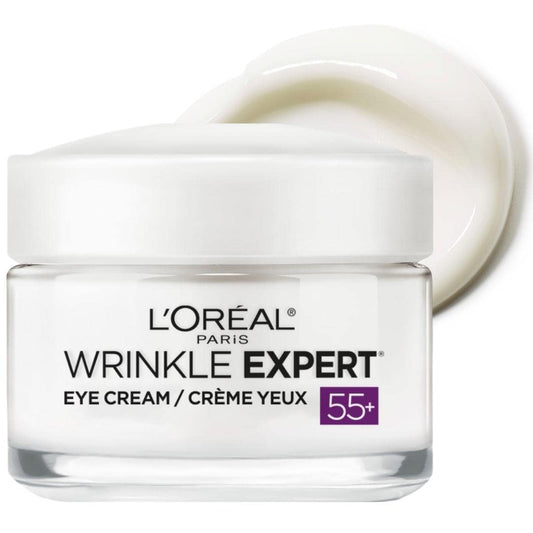 L’Oréal Paris Anti-Aging Under Eye Cream 55+, Day & Night Skincare, Wrinkle Expert, With Calcium to Reduce the Look of Crows Feet, Dark Circles & Puffy Eyes, 15mL