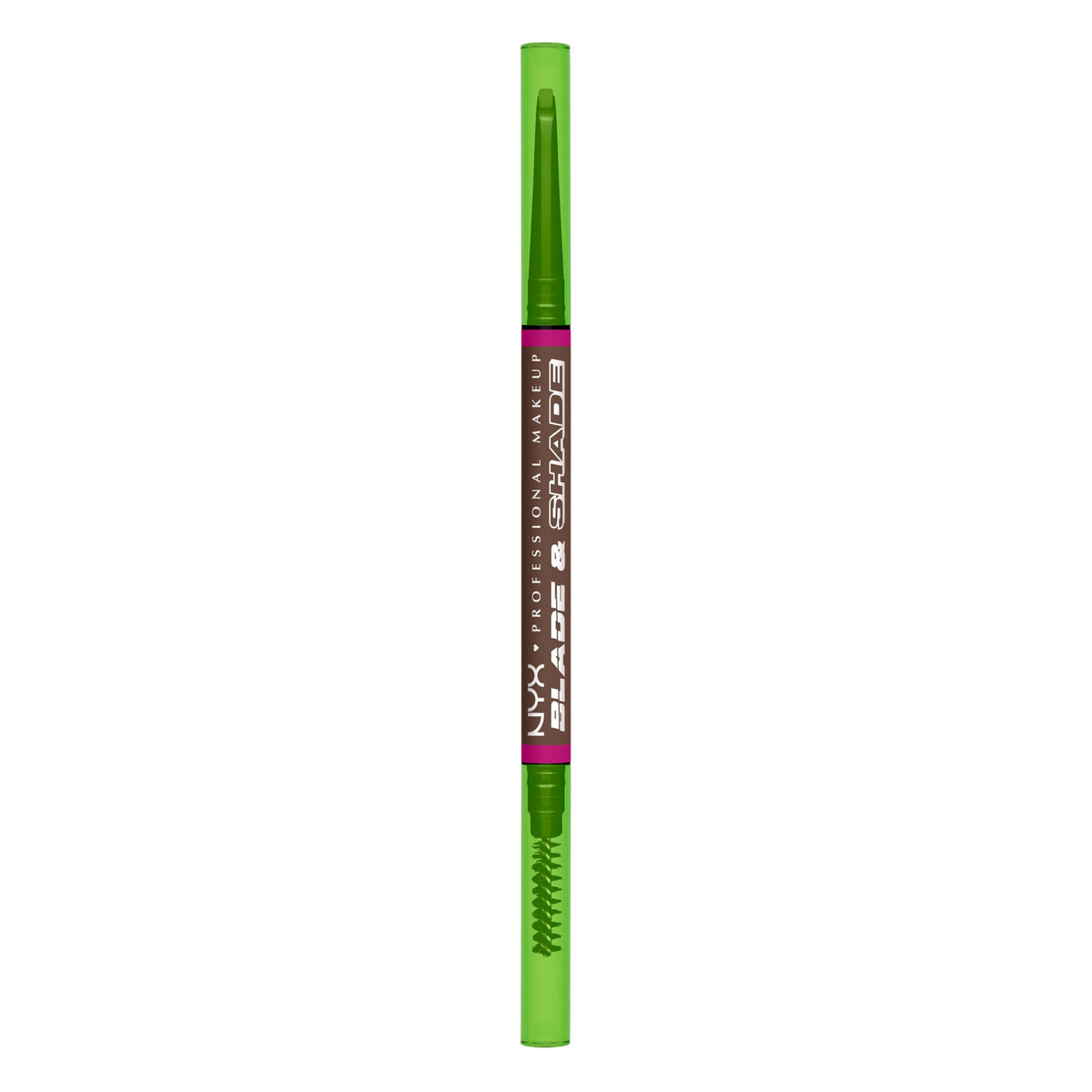 NYX Professional Makeup Blade & Shade, Dual Edged Brow Pencil, Up to 16HR wear, Smooth-glide pigment, Smudge & Transfer Resistant, Shade: Brunette