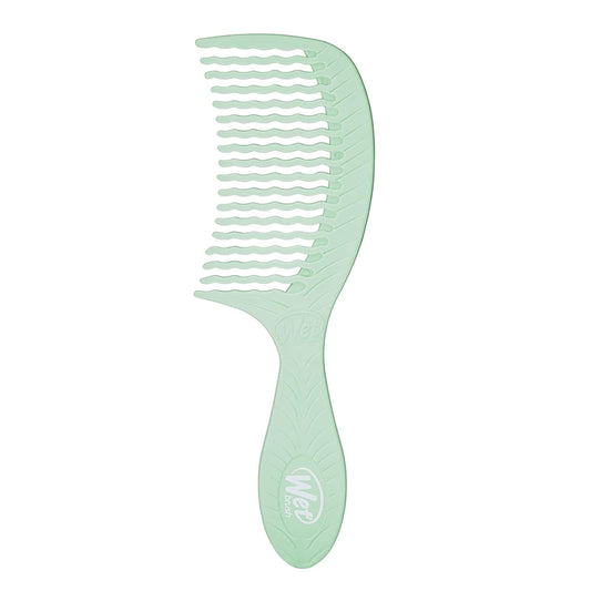 Wet Brush Go Green Detangling Infused Treatment Comb, Green - Wide Tooth Hair Detangler with WaveTooth Design that Gently and Glides Through Tangles - Brush Throough Conditioner and Hair Masks - Gentle On Scalp and Pain-Free