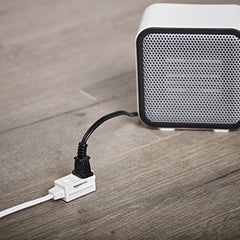 Amazon Basics 3-Foot 2-Prong Indoor Extension Cord Power Strip-Flat Plug-13 Amps, 1625 Watts, 125 VAC-2-Pack, White