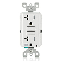 Leviton GFCI Weather-Resistant Receptacle, 20 Amp Tamper-Resistant, GFWT2-W, White