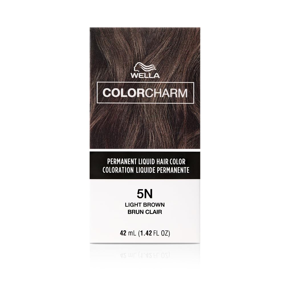 COLORCHARM Permanent Liquid Hair Color for Gray Coverage | 5N Light Brown | 42 ml - Packaging May Vary