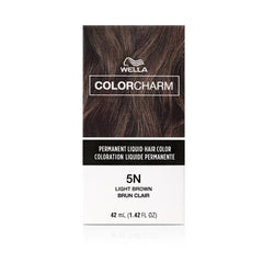 COLORCHARM Permanent Liquid Hair Color for Gray Coverage | 5N Light Brown | 42 ml - Packaging May Vary