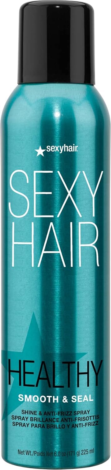 SexyHair Healthy Smooth and Seal Shine and Anti-Frizz Spray, 6 Oz | Smooths Cuticle | Adds Shine and Reduces Frizz | All Hair Types