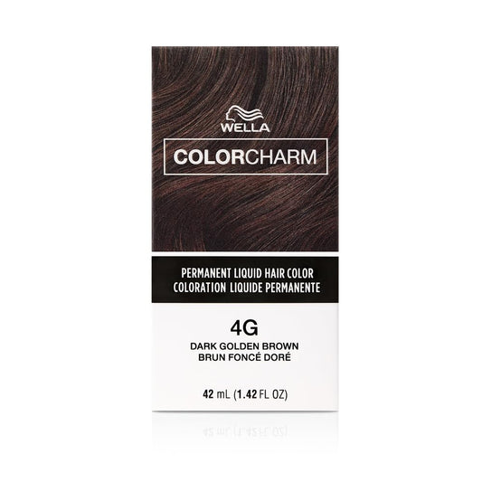 WELLA Color Charm Permanent Liquid Hair Color for Gray Coverage, 4G Dark Gold Brown