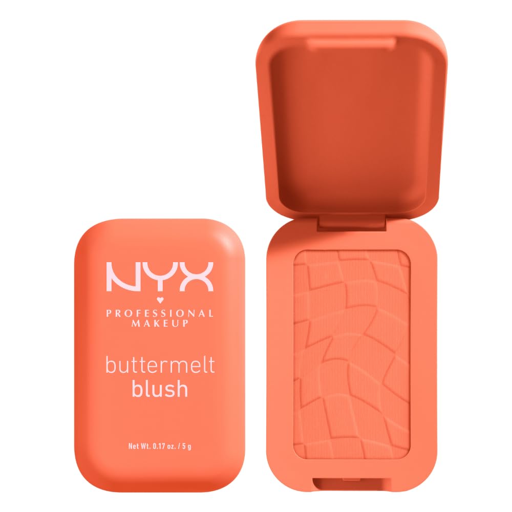 NYX Professional Makeup Buttermelt Blush, Buttery Soft Powder Blush, Up to 12 H Wear, Fade & Transfer Resistant, With Mango, Almond & Shea Butters, Shade: Sooner The Butta