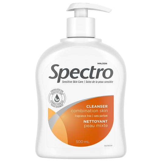 Spectro Facial Cleanser for Combination Skin, Fragrance and Dye Free, Pump Dispenser, 500 mL
