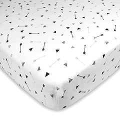 American Baby Company Printed 100% Natural Cotton Value Jersey Knit Fitted Pack N Play Playard Sheet, Silver Black Arrow, Soft Breathable, for Boys and Girls