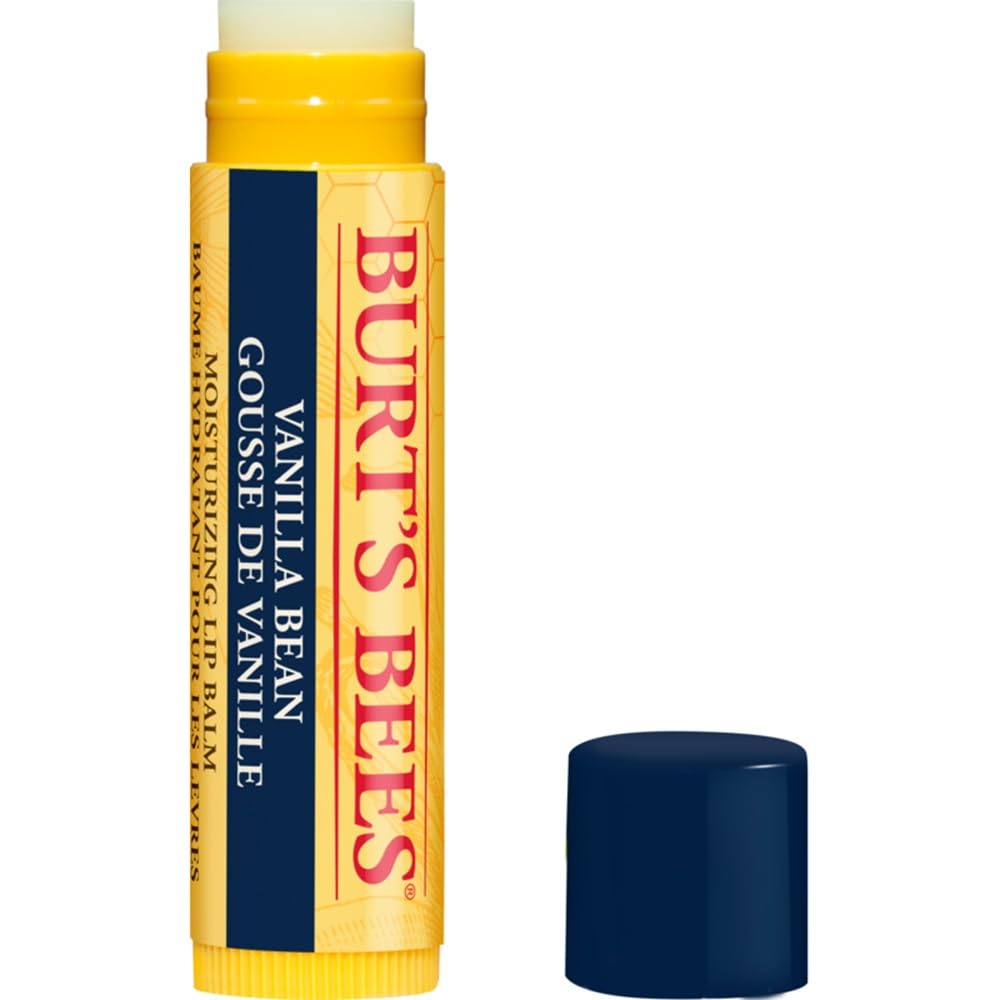 Burt's Bees 100% Natural Origin Moisturizing Lip Balm for Dry Chapped Lips, Lip Care for Soft, Smooth Lips, Pack of 1 - Vanilla Bean