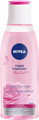 NIVEA Rose Care Face Toner for All Skin Types, Rose Water for Face, Tones and Refines Pores, Rose Water Toner With No Drying Alcohol, Dermatologically-Tested Skin Care, 200mL, Transparent