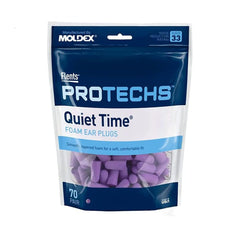 Flents Foam Ear Plugs, 70 Pair for Sleeping, Snoring, Loud Noise, Traveling, Concerts, Construction, & Studying, NRR 33, Purple, Made in the USA