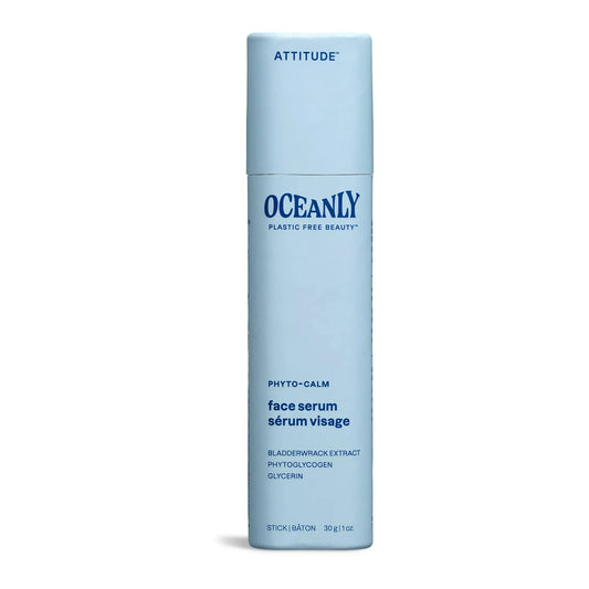 ATTITUDE Oceanly Face Serum, Made in Canada, EWG Verified, Plastic-free, Plant and Mineral-Based Ingredients, Vegan and Cruelty-free Beauty Products, PHYTO CALM, Unscented, 30 grams