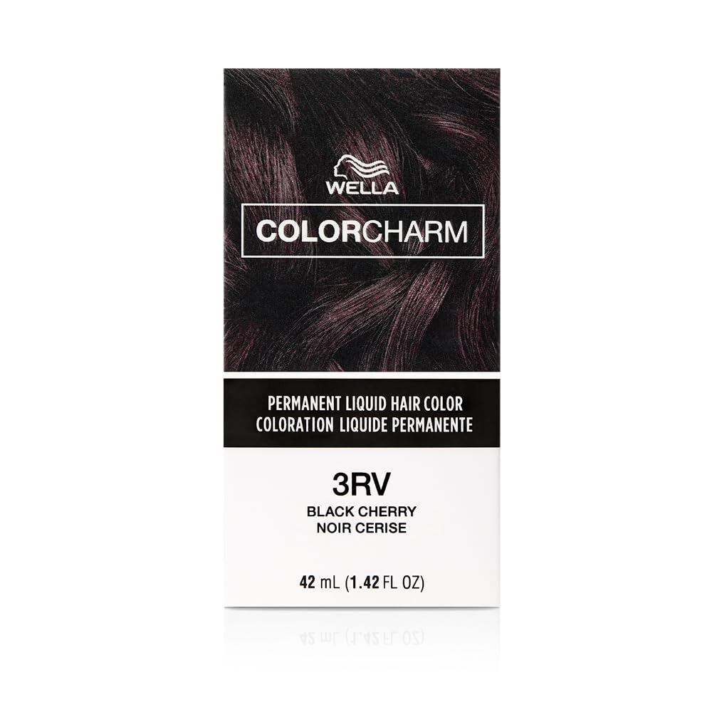 WELLA Color Charm Permanent Liquid Hair Color for Gray Coverage, 3RV Black Cherry