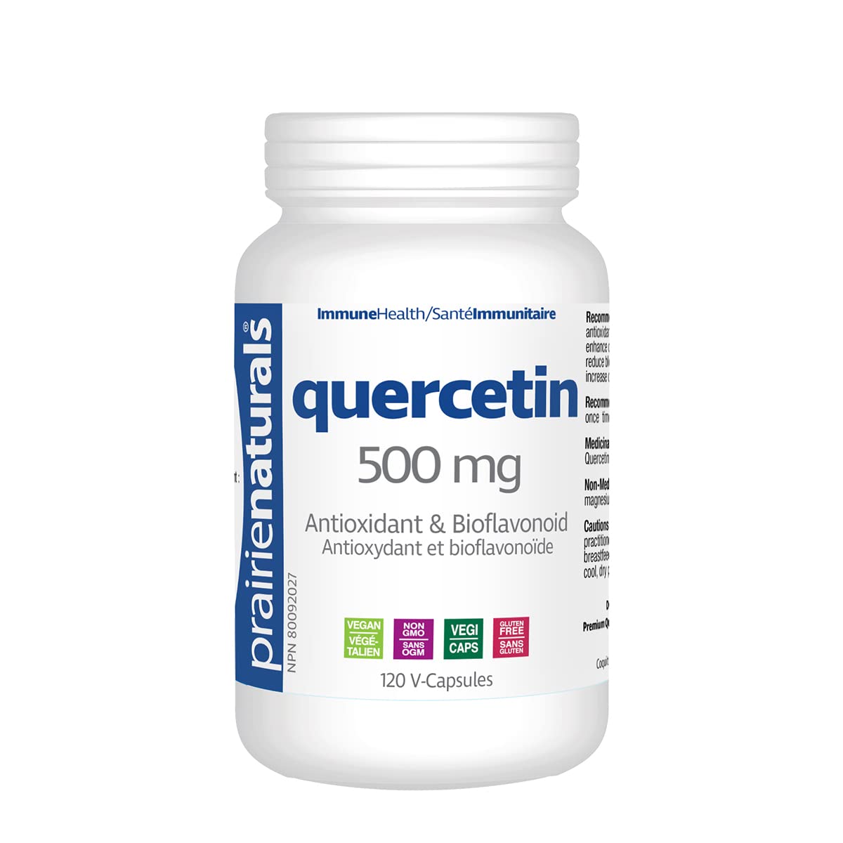 Prairie Naturals Quercetin 500mg Antioxidant & Bioflavonoid Capsule - 120 Count