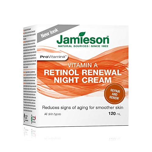 Jamieson ProVitamina Retinol (Vitamin A) Renewal Night Cream, 120mL, 1.15% Retinyl Palmitate, Improves Skin Texture, Rejuvenates Damaged Skin. Hypoallergenic, Paraben-Free, Cruelty-Free
