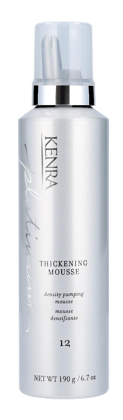 Kenra Platinum Thickening Mousse 12 | Thickening Mousse for Fine Hair | Adds Volume & Density | Heat Protection up to 250°C/450°F | Humidity Resistant up to 48 hours | 198 mL