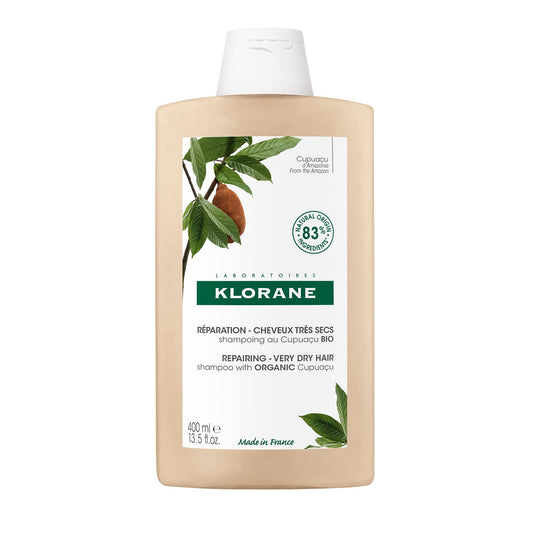 Klorane - Shampoo with Organic Cupuaçu Butter - Nourishing & Repairing for Very Dry Damaged Hair - 400ml