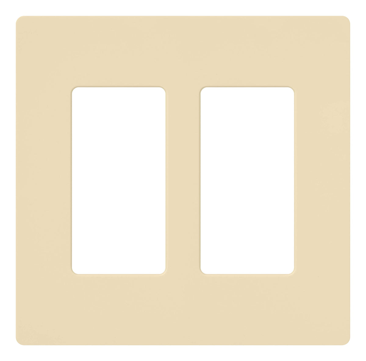 Lutron Claro 2 Gang Decorator/Rocker Wallplate, Gloss | CW-2-IV | Ivory
