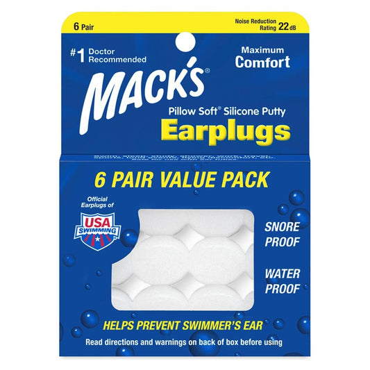 Mack's Pillow Soft Silicone Earplugs Value Pack, 6 Pairs