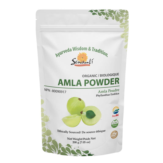Sewanti Organic Amla fruit Powder, NPN 80090917, 200 gram