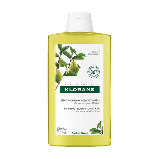 Klorane - Purifying Shampoo with Citrus Pulp - Normal to Oily Hair - Detoxifies Hair & Scalp - 400ml.