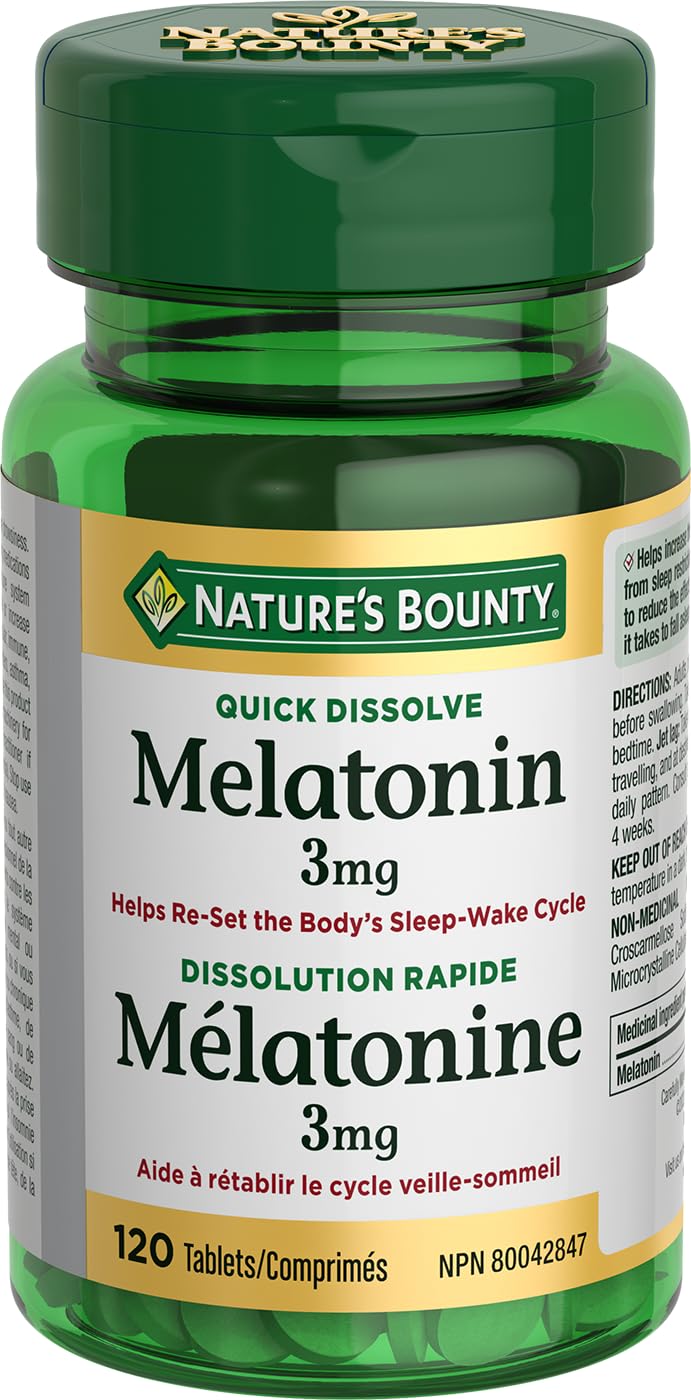 Nature's Bounty Melatonin Pills, Supplement, Helps Reset Body's Sleep Wake Cycle, 3mg, 120 Tablets