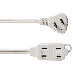 Amazon Basics 3-Foot 2-Prong Indoor Extension Cord Power Strip-Flat Plug-13 Amps, 1625 Watts, 125 VAC-2-Pack, White