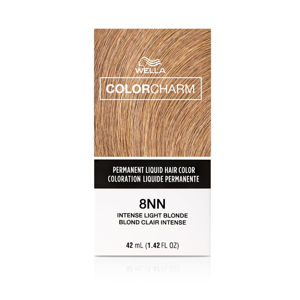 WELLA Color Charm Permanent Liquid Hair Color for Gray Coverage, 8NN Intense Light Blonde
