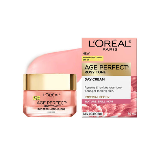 L’Oréal Paris Age Perfect Rosy Tone SPF 30 Moisturizer, with Imperial Peony Extract, For Mature Skin, Skincare, 50 ml